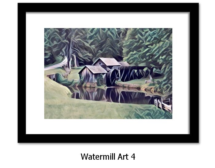 Framed Watermill Art Print
